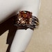 Vintage 18K White gold ring with Orange Citrine Stone