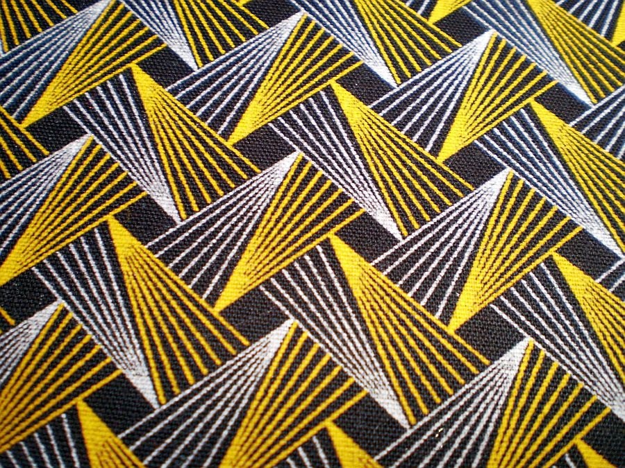 Retro Flash In Yellow And Brown - Original South African ShweShwe Designer Fabric - 100 % Cotton