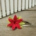 Handmade Crochet Flower Hair Clip Red Lily Flower Barrette