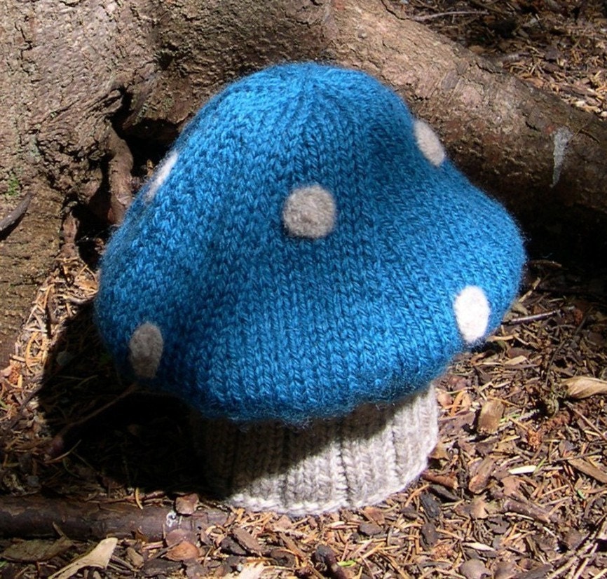 Baby Mushroom Hat, Wool, 3-6 months