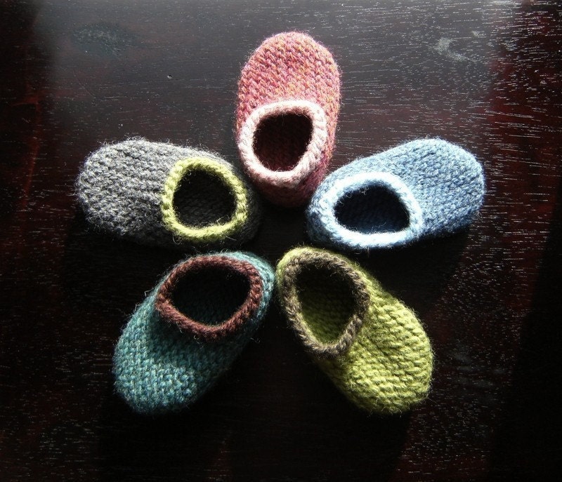 Design Your Own Wool Baby Slippers - 3, 6, 12 months