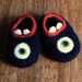 Wool Monster Slippers, size 3, 6 or 12 months