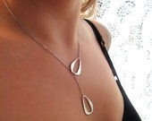 JANE-Simple Silver Lariat Necklace