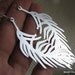 FLIGHT-Huge Silver Feather Dangle Delicate Earrings