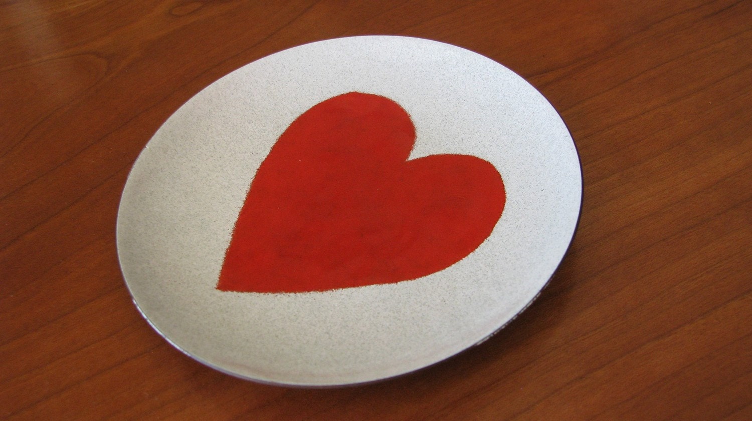 Enamel heart dish by Annemarie Davidson.