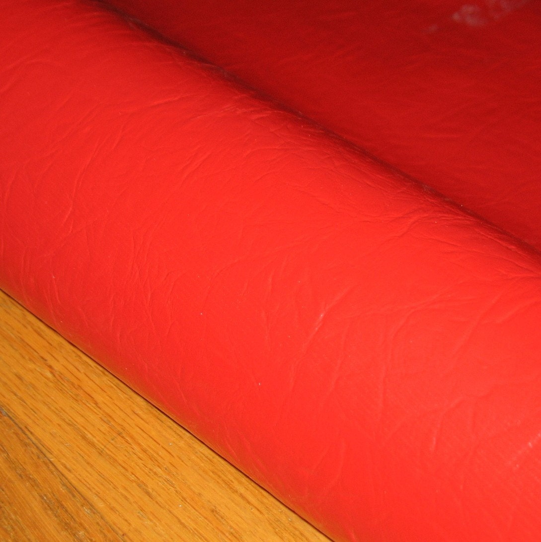 Vintage Red Vinyl Bolt Upholstery Fabric Retro by That70sShoppe