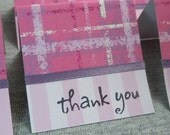 Pink with Chalk Lines Mini Thank You Cards 2x2 (6)