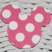 50 Minnie Mouse Ears Bright Pink & White Polka Dot, Handpunched, Confetti, Scrapbooking Embellishments, Medium Size. Die Cut