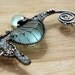 Palest AQUA seahorse wire wrapped seaglass pendant.