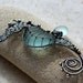 Palest AQUA seahorse wire wrapped seaglass pendant.