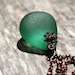 TEAL-GREEN  DROP genuine seaglass necklace.