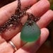 TEAL-GREEN  DROP genuine seaglass necklace.