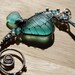 RESERVED for Paula. TEAL seahorse wire wrapped seaglass pendant.
