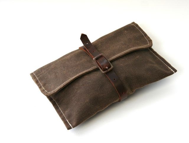 Waxed Canvas Bike Tool Bag Wrap