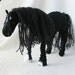 Black horse soft sculpture, crocheted sculpture, equestrian collectible, one of a kind, 7" tall