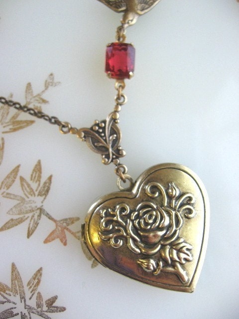 Heart LOCKET, Locket Necklace, Flower Locket, Antique Locket, Bird, Anniversay Gift, Marriage, Weddings