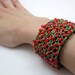 Beaded Cuff Bracelet - Strawberry Fields Forever by randomcreative on Etsy