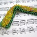 Beaded Cuff Bracelet - Lion on the Yellow Brick Road Yellow Green Statement Jewelry by randomcreative on Etsy