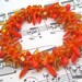 Beaded Bangle Bracelet - Tangerine Orange Explosion by randomcreative on Etsy