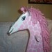 Pink wooden rocking giraffe