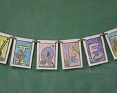 Custom Printed and Painted Name Banner - 6 letters -Girl - by monster in the closet on etsy