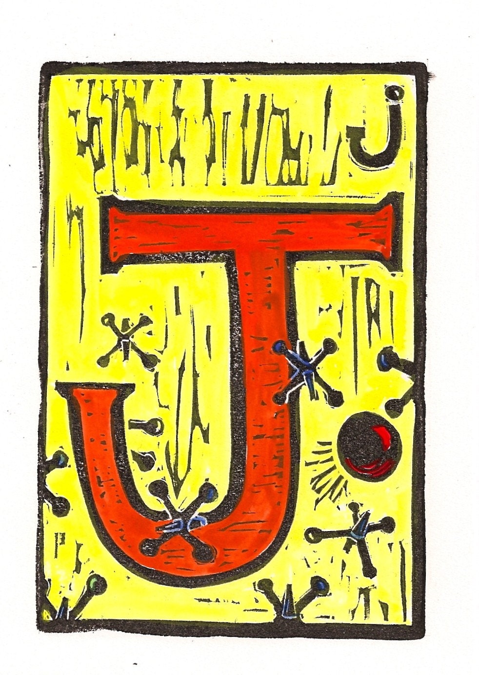 J is for Jacks Alphabet Print Series by monster in the closet on etsy