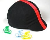 SALE Cappello Nero Rosso Cycling Cap