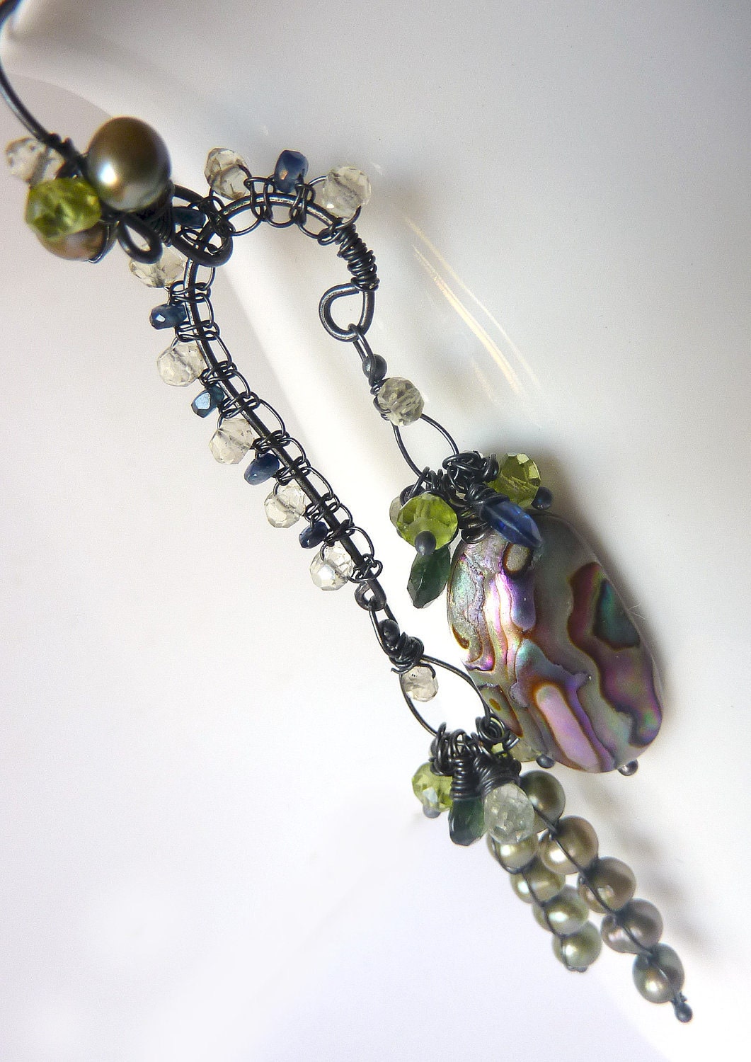 OOAK Rainforest Artisan Oxidized Sterling Earrings