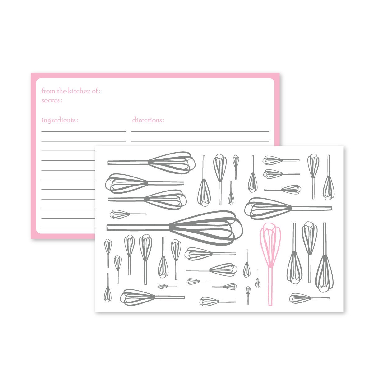 One Pink Whisk -- Printable Recipe Cards