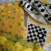 Vintage Cotton Fabric, Floral Design, and Trim Yellows and Black