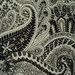 Cotton Upholstery Fabric, Paisley Black and White