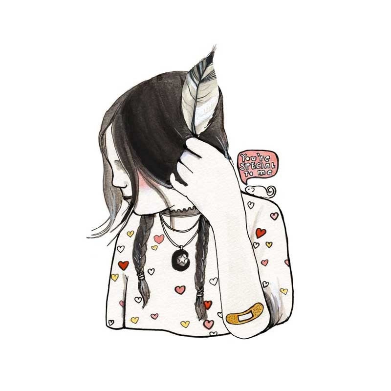 Feather Girl - Art Print
