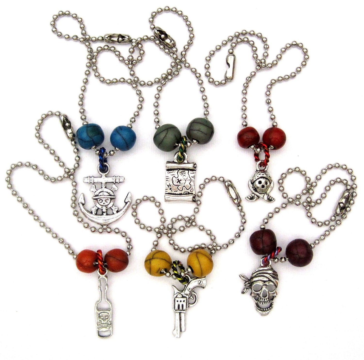 Pirate Beer Bottle Charms Drink Tags