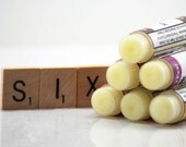 Six Handmade Lip Balms, Your Choice of Flavor, Vegetarian Ingredients