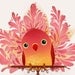 Red Birdie Mini Print