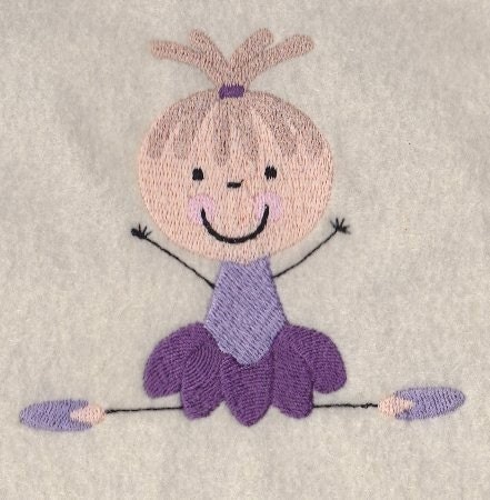 Stick Figure Ballerina Embroidery Design by 8clawsandapaw on Etsy