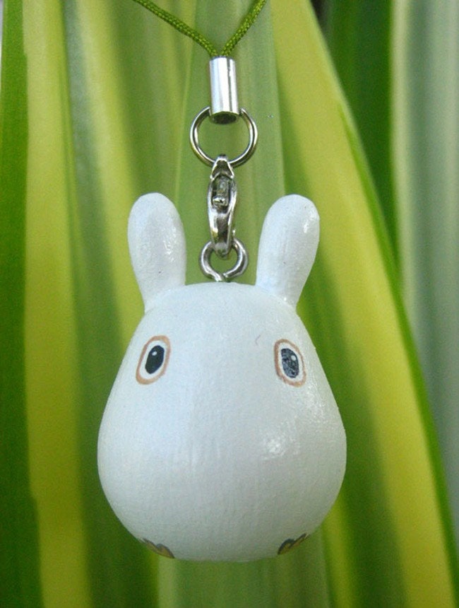 TOTORO Doll Phone strap key chain rings Studio Ghibli toy White (Size S)