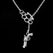 Brass Knuckle Necklace Duster Gun Lariat Silver