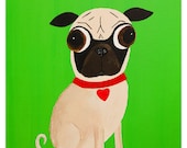 Just Eggs a Portait of a Pug 8"x10" Print