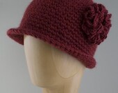 Simple Crocheted Cloche with Flower Pattern - PDF