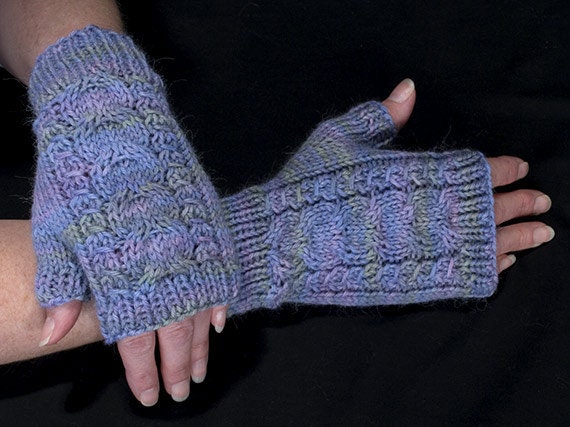 Horseshoe Cable Wristlets Knitting Pattern PDF by FiberWild