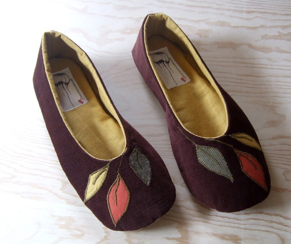 Handmade Organic Vegan Ballet Flat Shoes- Flora Flat