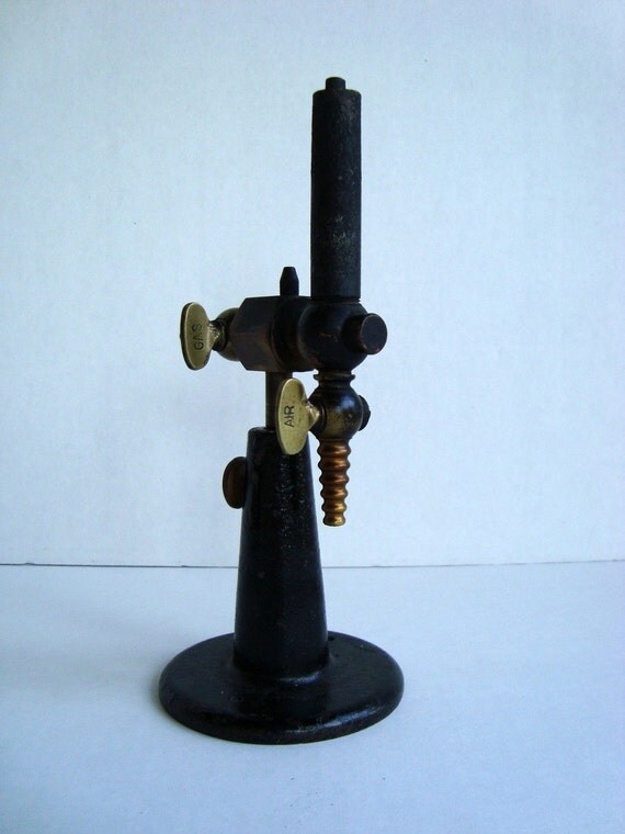 mad scientist...antique cast iron BUNSEN BURNER by buyoldschool