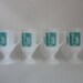 turquoise collection...VINTAGE set of 4 milk glass MUGS with turquoise birds