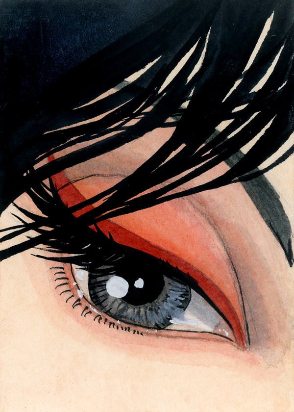 Dramatic Eye  - Original ACEO - 2.5 x 3.5 miniature artwork - one of a kind