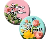 Mother's Day Digital Collage Sheet  Printable 1" Circle Images for Mum Nana Mom INSTANT DOWNLOAD