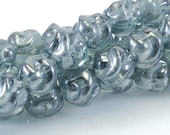 Czech Glass Bead Montana Grey Luster Fancy Round 6mm   - 20 (ST180 - 20)
