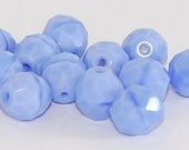 Sky Blue Silk  Czech Fire Polish Glass 10mm Faceted Round - 10 (ST168)