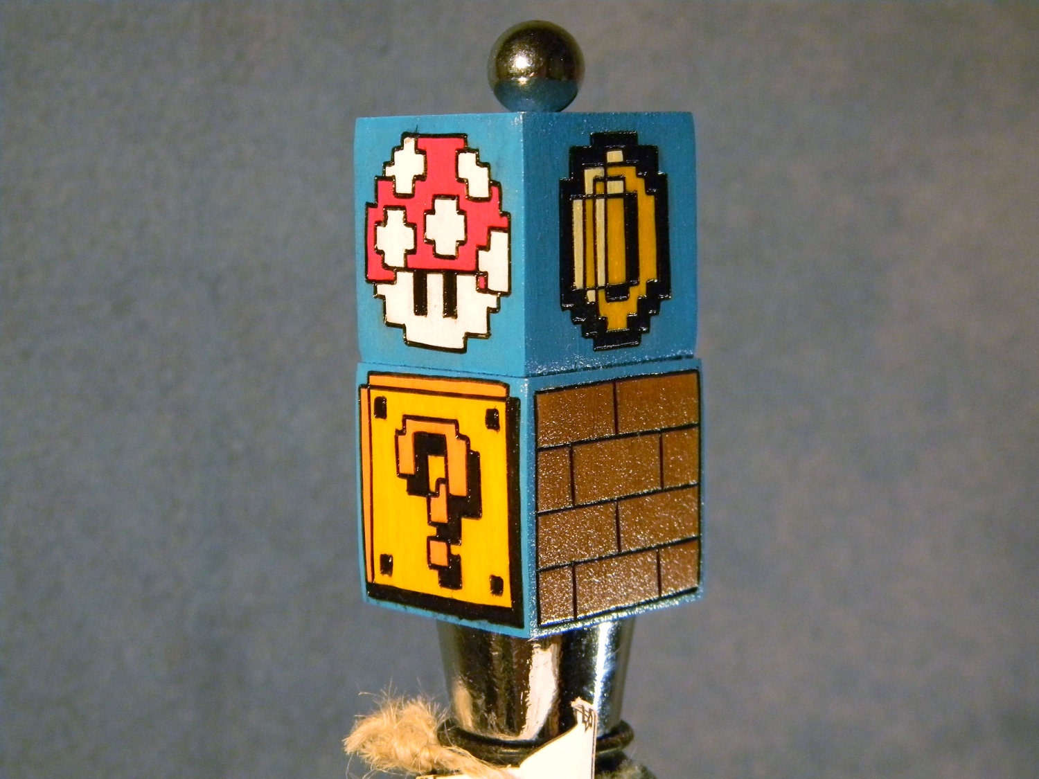 Wine Bottle Stopper - Super Mario Question Block