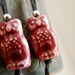Andean Owl Earrings - Mixed Stones & Hemp / Rose Pink